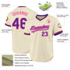 Maxcorners Custom Cream Purple Pink-Black Authentic Throwback Baseball Jersey LM2605