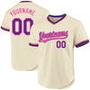 Maxcorners Custom Cream Purple Pink-Black Authentic Throwback Baseball Jersey LM2605
