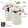 Maxcorners Custom Cream Navy-Red Authentic Baseball Jersey LM2605