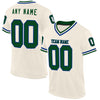 Maxcorners Custom Cream Green-Royal Mesh Authentic Throwback Football Jersey LM2605