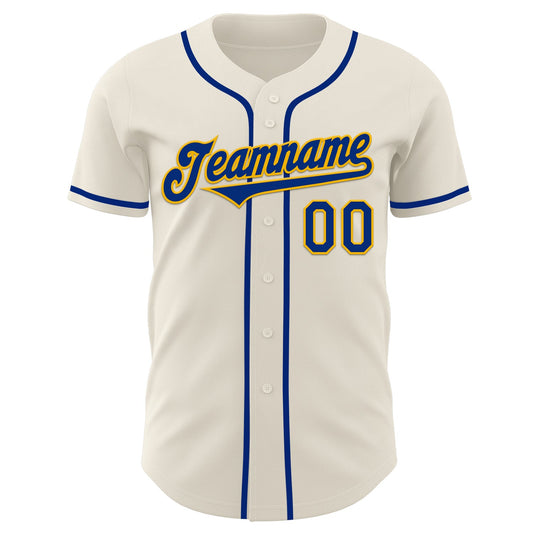 Maxcorners Custom Cream Royal-Gold Authentic Baseball Jersey LM2605