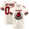 Maxcorners Custom Cream Red-Black Authentic Football Jersey LM2605