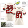Maxcorners Custom Cream Red-Black Authentic Football Jersey LM2605