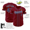 Maxcorners Custom Crimson Navy-White Authentic Baseball Jersey LM2605