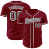 Maxcorners Custom Crimson Steel Gray-White Authentic Baseball Jersey LM2605