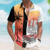 Maxcorners Personalized Muscle Car Hawaiian Shirt, "City And Beach Retro" Custom Photo Car Aloha Shirts
