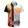 Maxcorners Personalized Muscle Car Hawaiian Shirt, "City And Beach Retro" Custom Photo Car Aloha Shirts