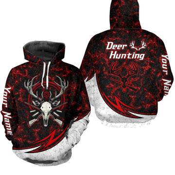 Maxcorners Personalized Deer Hunting Shirts Custom Camouflage Style Trendy Hunters Clothing For Men And Women | Red LM2608