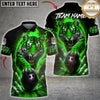 Maxcorners Bowling Fierce Tiger Fire Bowling Ball Design Multicolor Customized Name, Team Name 3D Shirts