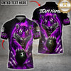 Maxcorners Bowling Fierce Tiger Fire Bowling Ball Design Multicolor Customized Name, Team Name 3D Shirts