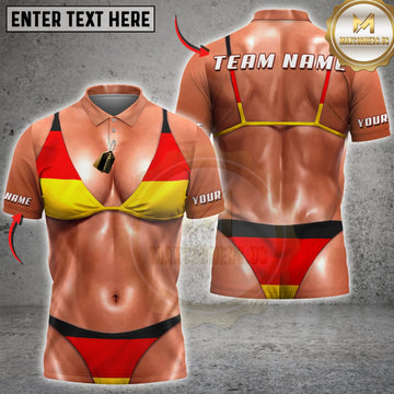 Maxcorners Funny Germany Flag Sexy Bikini Body Illusion Personalized Name 3D Unisex Shirt