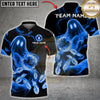 Maxcorners Bowling & Flaming Ghost Bowling Ball Strike Graphic Multicolor Customized Name, Team Name 3D Shirts
