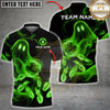 Maxcorners Bowling & Flaming Ghost Bowling Ball Strike Graphic Multicolor Customized Name, Team Name 3D Shirts