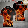 Maxcorners Bowling & Flaming Ghost Bowling Ball Strike Graphic Multicolor Customized Name, Team Name 3D Shirts