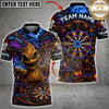 Maxcorners Darts & Halloween Pumpkin Dartboard Haunted House Graphic Multicolor Customized Name, Team Name 3D Shirts