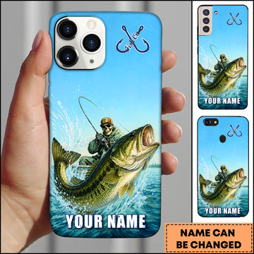 Maxcorners Fishing Ocean Splash Personalized Name 3D Phone Case
