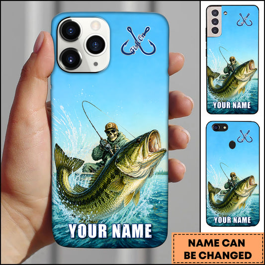 Maxcorners Fishing Ocean Splash Personalized Name 3D Phone Case