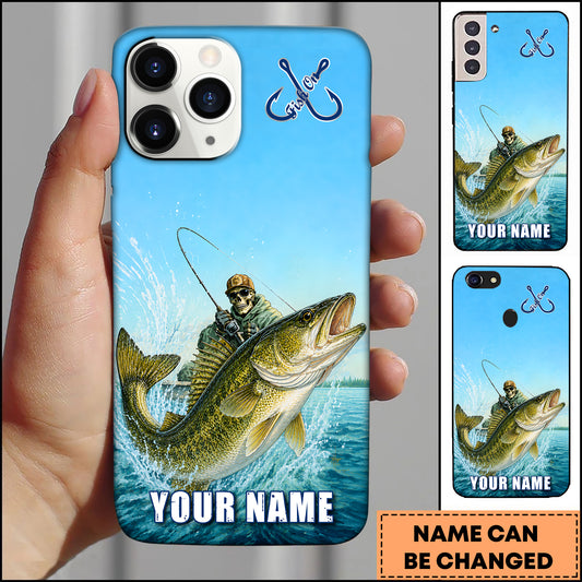 Maxcorners Fishing Ocean Splash Personalized Name 3D Phone Case