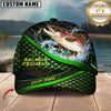 Maxcorners Fishing Green Scale Water Splash Lure Personalized Name 3D Cap (12 Fish Species)