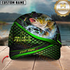 Maxcorners Fishing Green Scale Water Splash Lure Personalized Name 3D Cap (12 Fish Species)