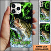 Maxcorners Fishing Green Splash Personalized Name 3D Phone Case