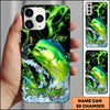 Maxcorners Fishing Green Splash Personalized Name 3D Phone Case