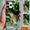 Maxcorners Fishing Green Splash Personalized Name 3D Phone Case