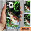 Maxcorners Fishing Green Splash Personalized Name 3D Phone Case