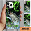 Maxcorners Fishing Green Splash Personalized Name 3D Phone Case