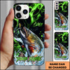 Maxcorners Fishing Green Splash Personalized Name 3D Phone Case