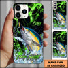 Maxcorners Fishing Green Splash Personalized Name 3D Phone Case