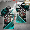 Maxcorners Darts Angry Dartboard Character Red Black Multicolor Customized Name, Team Name 3D Shirts