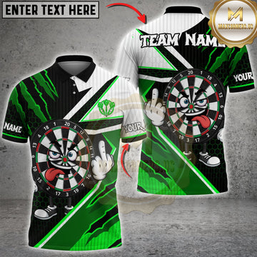 Maxcorners Darts Angry Dartboard Character Red Black Multicolor Customized Name, Team Name 3D Shirts