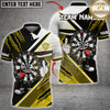 Maxcorners Darts Angry Dartboard Character Red Black Multicolor Customized Name, Team Name 3D Shirts