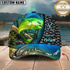 Maxcorners Fishing Underwater Scene & Fish Scale Pattern Personalized Name 3D Cap