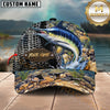 Maxcorners Fishing Snake Skin Stitched River Bed Rocks Water Splash Graphic Customized Name 3D Cap