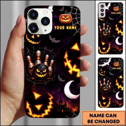Maxcorners Bowling Halloween Pumpkin Personalized Name 3D Phone Case