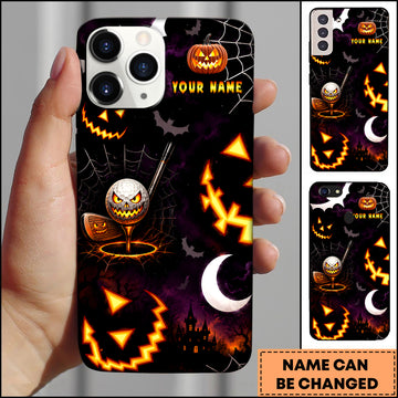 Maxcorners Billiards Halloween 8 Ball Skull Personalized Name 3D Phone Case