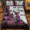Maxcorners Personalized Name Couple Deer Hunting Quilt Bedding Set (Multi Color Options)