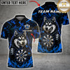 Maxcorners Darts Fierce Wolf Bullseye Multicolor Customized Name, Team Name 3D Shirts