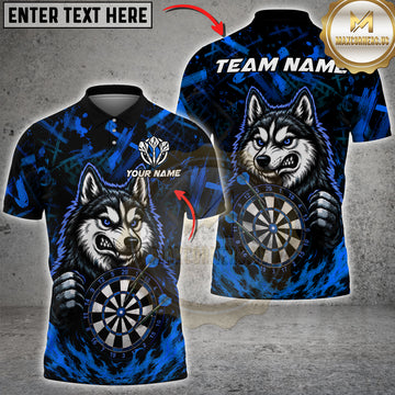 Maxcorners Darts Fierce Wolf Bullseye Multicolor Customized Name, Team Name 3D Shirts