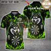Maxcorners Darts Fierce Wolf Bullseye Multicolor Customized Name, Team Name 3D Shirts