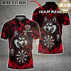 Maxcorners Darts Fierce Wolf Bullseye Multicolor Customized Name, Team Name 3D Shirts