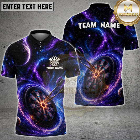 Maxcorners Darts Galaxy Dartboard Bullseye Multicolor Customized Name, Team Name 3D Shirts