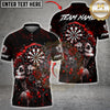 Maxcorners Darts Gothic Beauty Skull Art Multicolor Customized Name, Team Name 3D Shirts