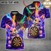 Maxcorners Darts Rainbow Cosmic Bunny Dartboard Customized Name, Team Name 3D Shirts