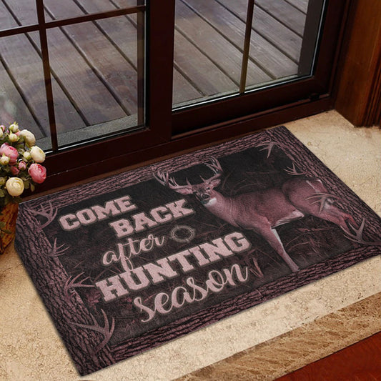 Maxcorners Hunting Rubber Doormat, Hunting Come Back Ater Hunting Season Hunter Welcome Doormat, Indoor Outdoor Door Mat, Home Decor LM1611