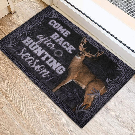 Maxcorners Hunting Rubber Doormat, Hunting Deer Come Back After Hunting Season Hunter Welcome Doormat, Indoor Outdoor Door Mat, Home Decor LM1611