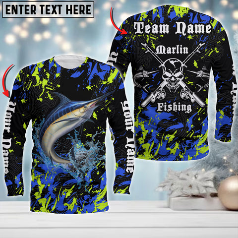 Max Corner Marlin Deep Water Reaper Fishing Personalized 3D Long Sleeve Shirt