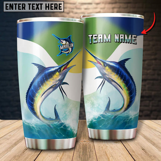 Maxcorners Marlin Fishing Water Art Color Skin Pattern Tumbler Customize Name
